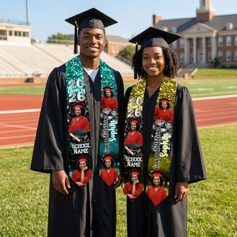 Graduation Robe Items Sashes Custom Photo Graduation Stole Personalized Name Logo Grad Sash Class of ...