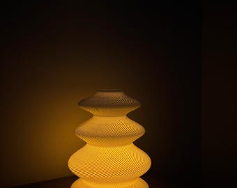 Modern 3D Printed Spiral Table Lamp