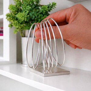 Sterling Minimalist Silver-Tone Thin Stacking Bangles set of 7 - Elegant Lightweight Handmade Jewelry