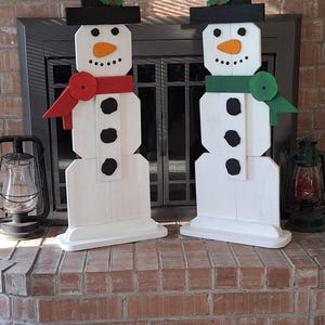 Handcrafted Cedar Snowman - Rustic Holiday Decor