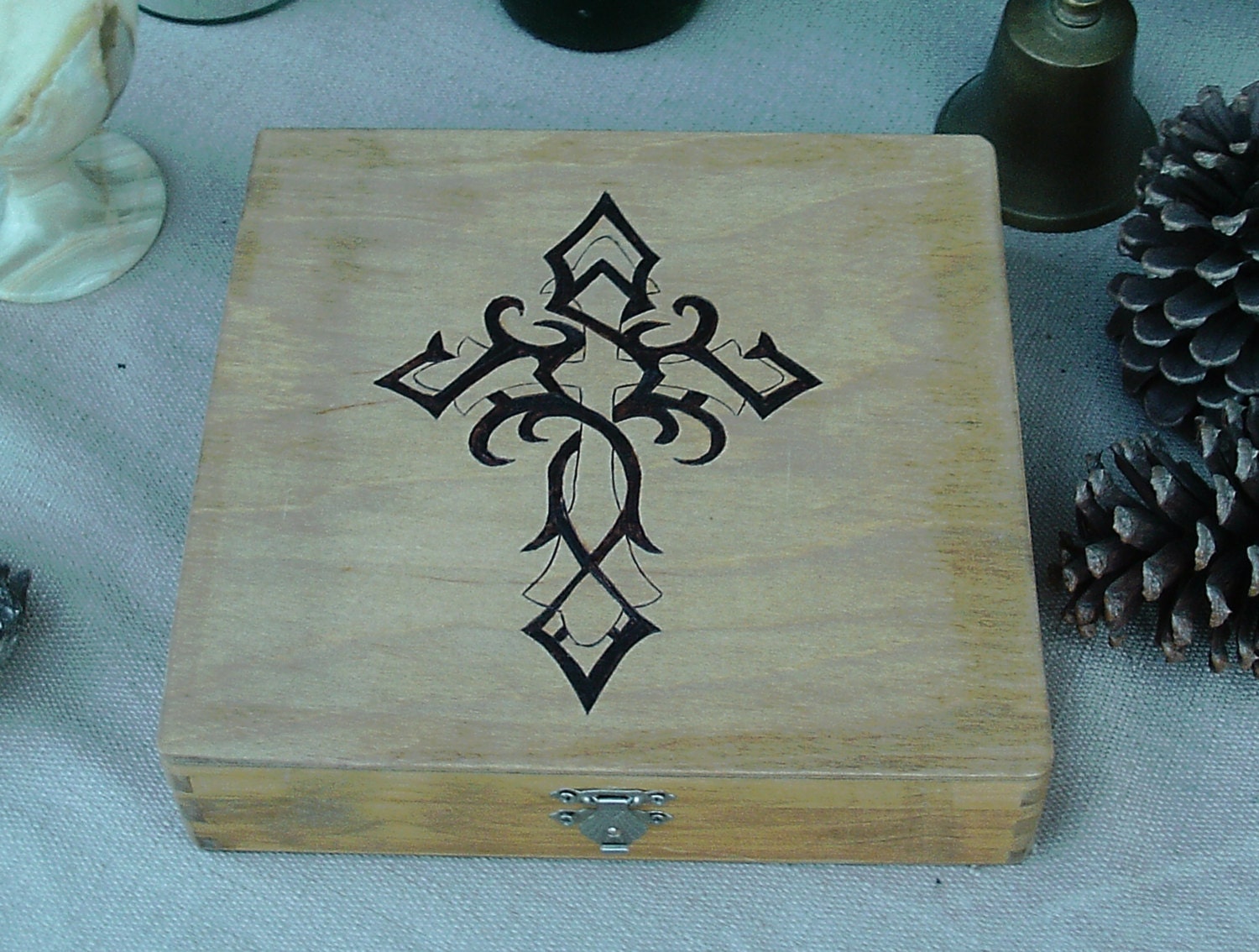 Tribal Cross Keepsake Box Etsy