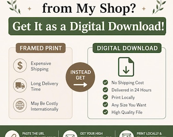 Digital Download Upgrade for Framed Prints | High Resolution, Custom Size (Delivered 24 Hours)