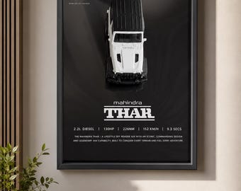 Mahindra Thar Diecast Car Display Frame | 3D Wall Art (8"×12")