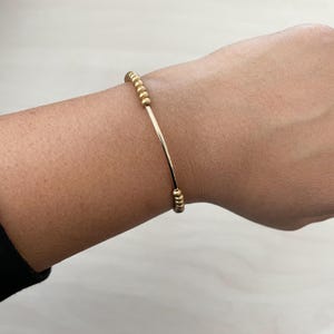 Gold Seed Bead Stretch Bracelet, Gold Bracelet