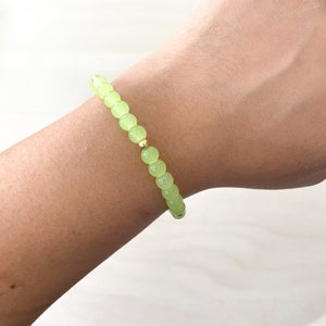 Green Jade Stretch Bracelet,  Green Jade Bracelet