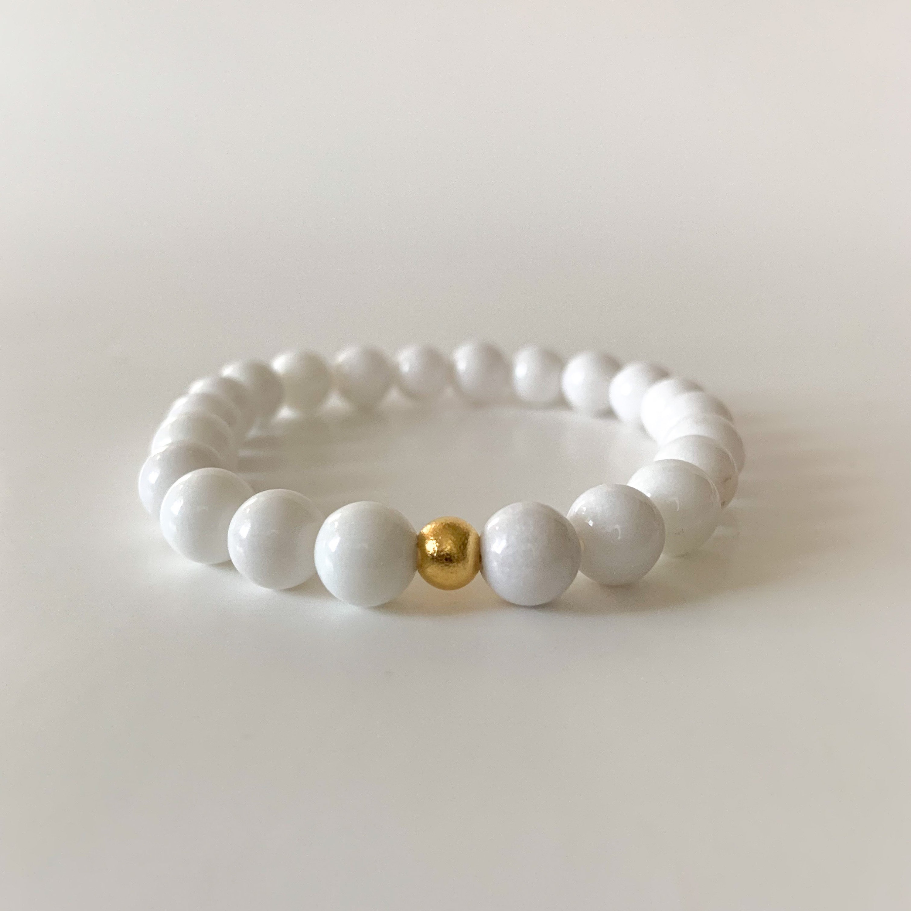 White Jade Stretch Bracelet White Bracelet Jade Bead | Etsy