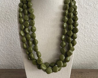 Olive Green Chunky Statement Necklace, Olive Green Statement Necklace, St Patrick’s Day