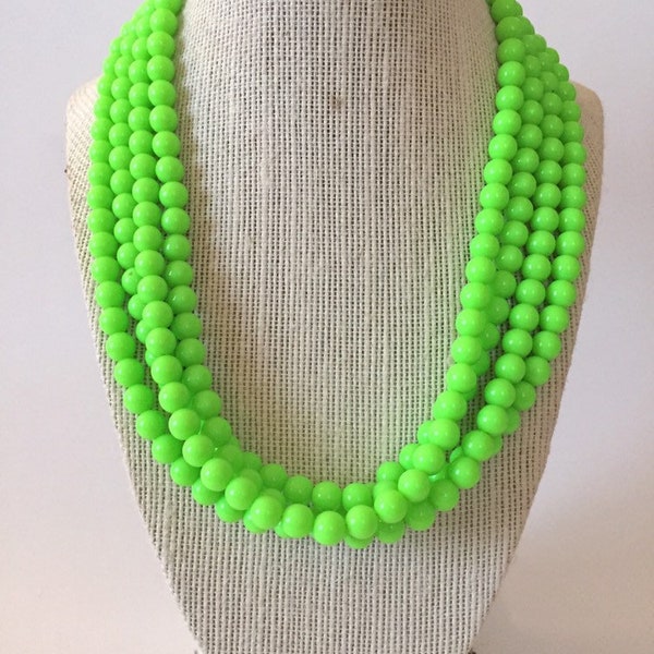 Neon Green Chunky Statement Necklace
