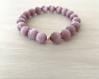 Purple Stretch Bracelet, Purple Bracelet, Purple Bead Bracelet