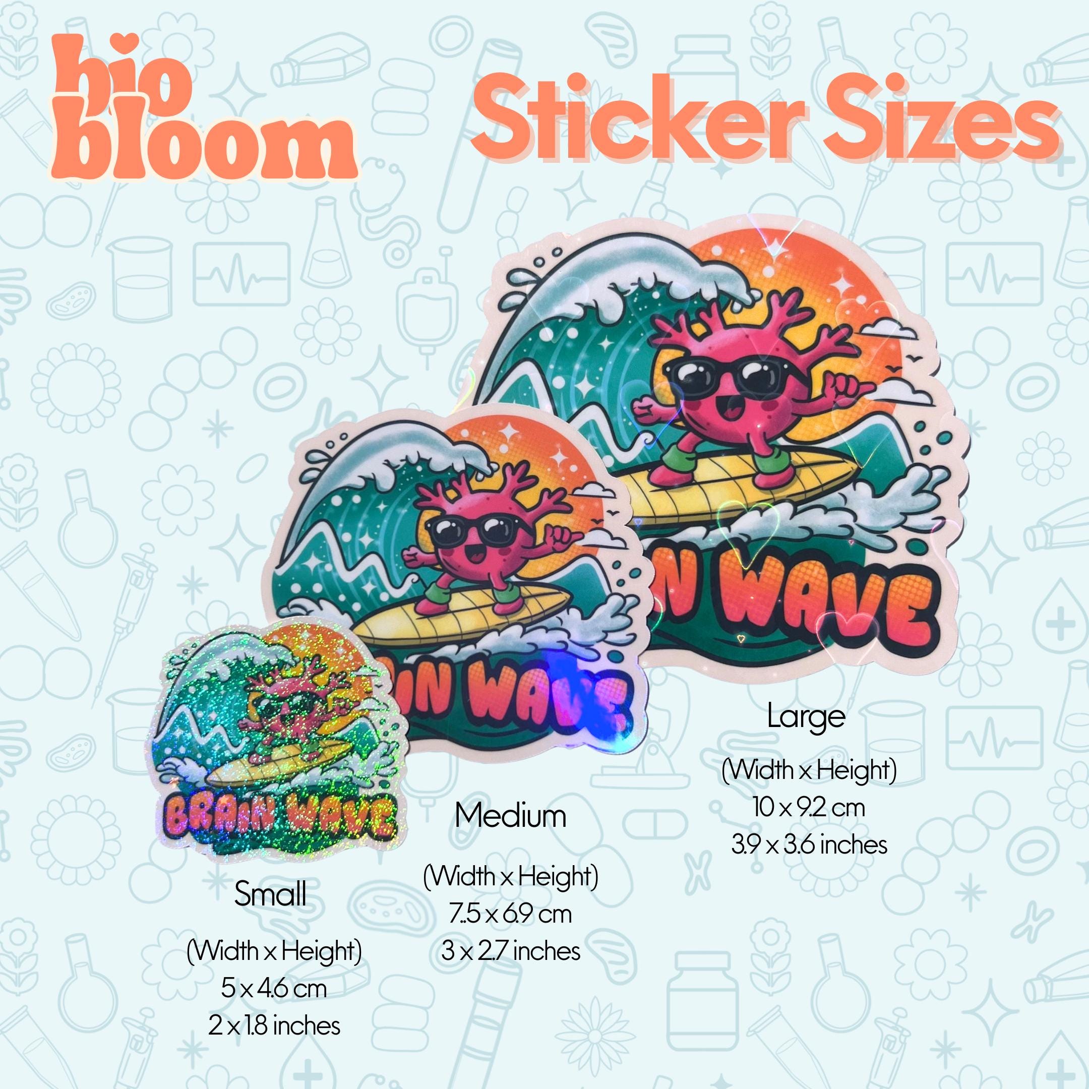 Brain Wave Sticker | Cute Neuroscience Vinyl Sticker | Surfing Brain ...