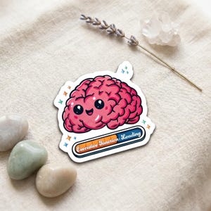 Sticker de chargement pour fonction exécutive | Autocollant en vinyle cerveau TDAH | Neurodiversité et productivité Art | Décoration de bureau