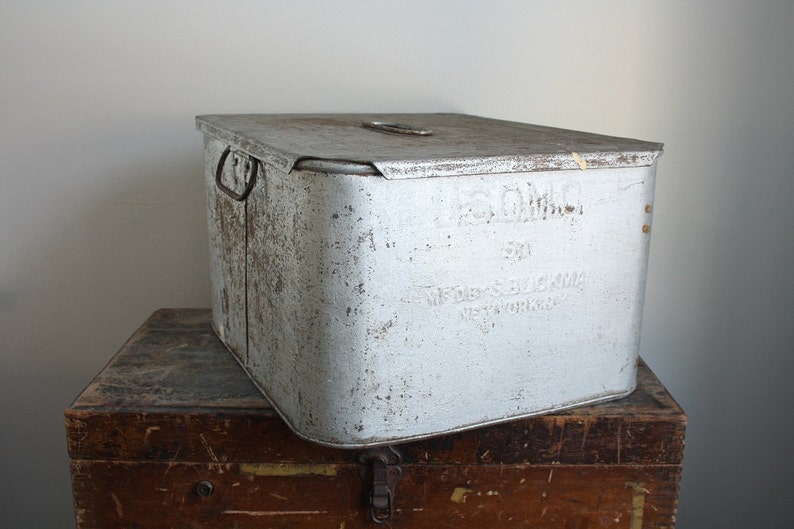 Vintage US Military Quarter Master Metal Food Storage Box // Etsy