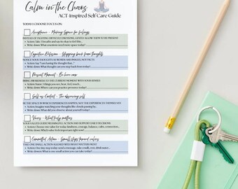 Calm in the Chaos - ACT Self Care Worksheet & Printable PDF