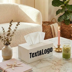 Customizable Minimalist Tissue Box Cover – Custom Logo & Color Option