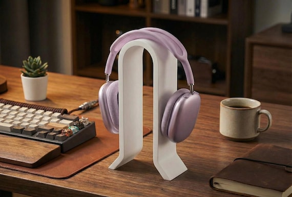 Modern Minimal Headphone Stand – Aesthetic Matte Finish Vertical Headset Holder