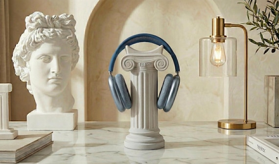 Modern Minimal Greek Column Headphone Stand – Aesthetic Matte Finish…