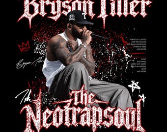 Bryson Tiller, trasa Neotrapsoul, projekt koszulki PNG, koszulka hiphopowo-rapowa (pobieranie cyfrowe)