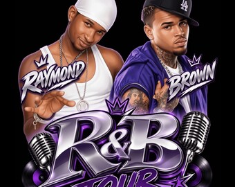 Usher Raymond Chris Brown R&B Tour 2026 PNG Design (Digital Download)