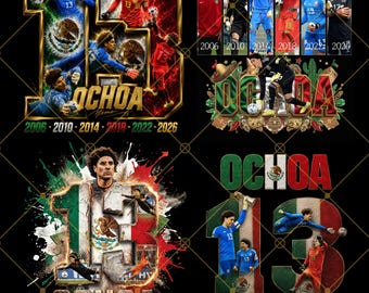 Guillermo Ochoa Mexico Soccer PNG 4 Bundle 4 (Digital Download)