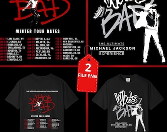 Who's Bad music PNG Transparent Background For T-Shirt Printing Tour 2026 (Digital Download)