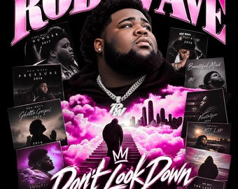Rod Wave Don't Look Down tour 2026 Plik PNG: projekt koszulki (pobranie cyfrowe)