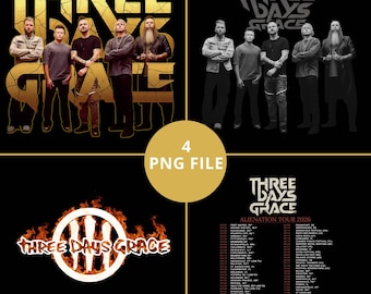 Three Days Grace Tour 2026 Plik PNG do pobrania w wersji cyfrowej, gotowy do druku