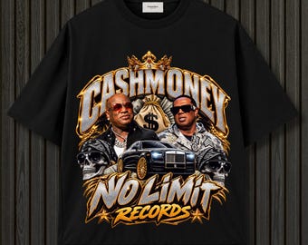 Koszulka Cash Money No Limit PNG, Projekt koszulki Cash Money, No Limit Records PNG, Koszulka hip-hopowa PNG,