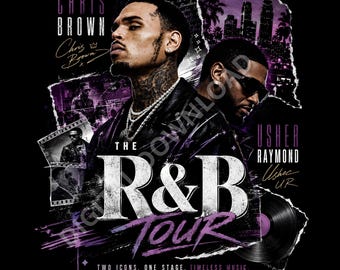 Usher and  Chris Brown R&B Tour 2026 PNG Design (Digital Download)