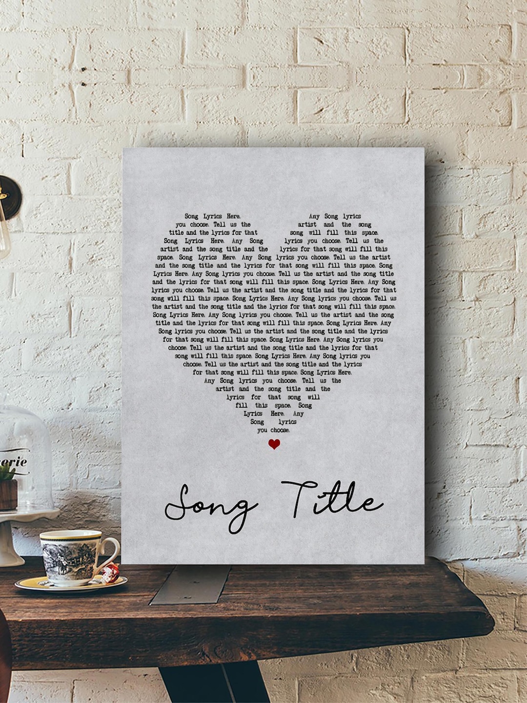 Personalized Song Lyrics Heart Art Print, Custom Anniversary Gift ...