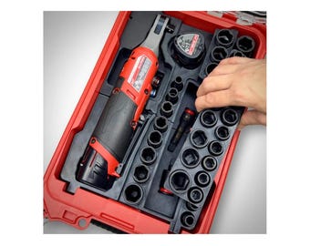 Packout insert for Milwaukee M12 high-speed ratchet and sockets – Packout compatible – Professional workshop & van organizer