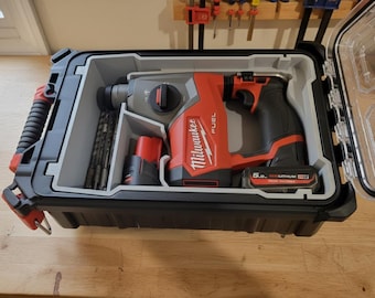 Milwaukee Packout Insert 4932464083 for M12 SDS Rotary Hammer FHAC16 - 3D Organizer M12 FUEL - SDS Plus Holder - Workshop Storage Tray