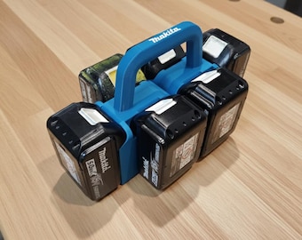Makita 18V Portable Battery Holder - 6 Slot Organizer - Workshop & Jobsite Storage - Makita Battery Holder Tray