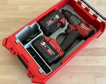 Milwaukee M18 FPD3 Drill Packout Insert – Gen 4 M18 FUEL Organizer – Compact Packout Tool Storage for Workshop and Van