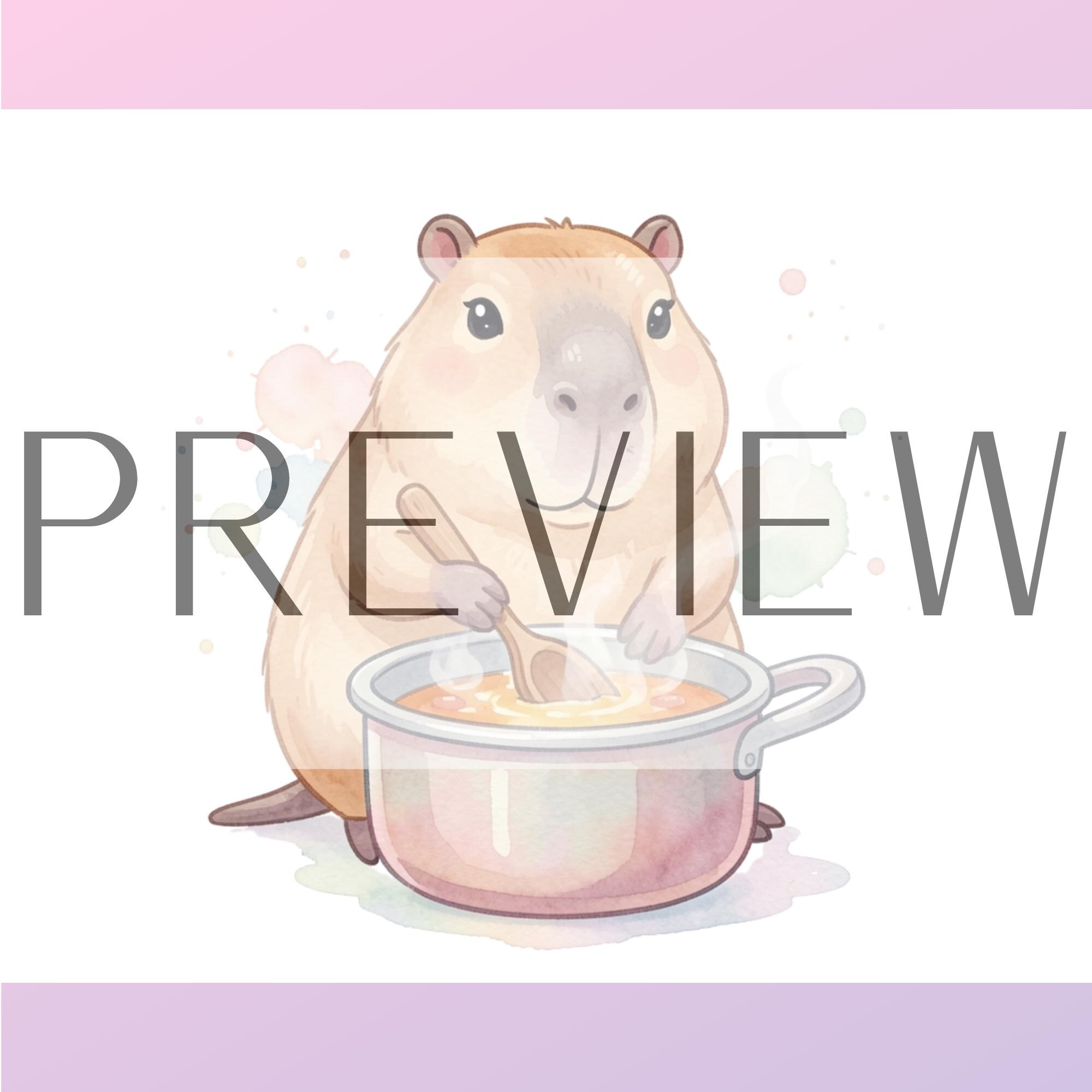 Capybara Png Clipart | Daily Life | Cute Morning Routine Set | Instant ...