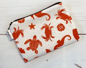 Sea Life Coin Purse Zipper Face Mask Pouch Face Covering Wallet Change Purse Toy Pouch Makeup Bag Handmade Gifts for Her Credit Card Holder