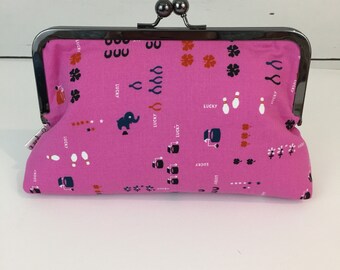 Casual Clutch Purse Bridesmaids Gifts Wedding Accessory Casual Purse in Hot Pink Fabric