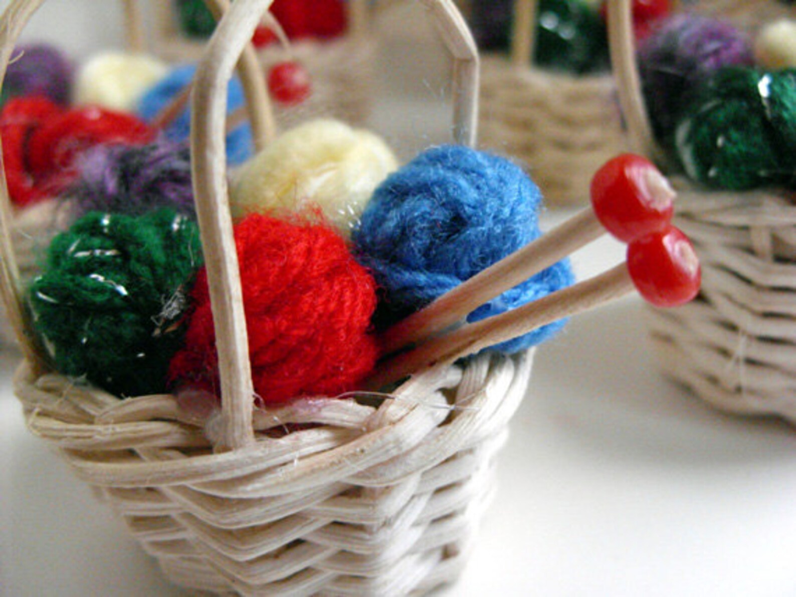 Knitting Basket Ornament Knitting Christmas Ornament Yarn Etsy