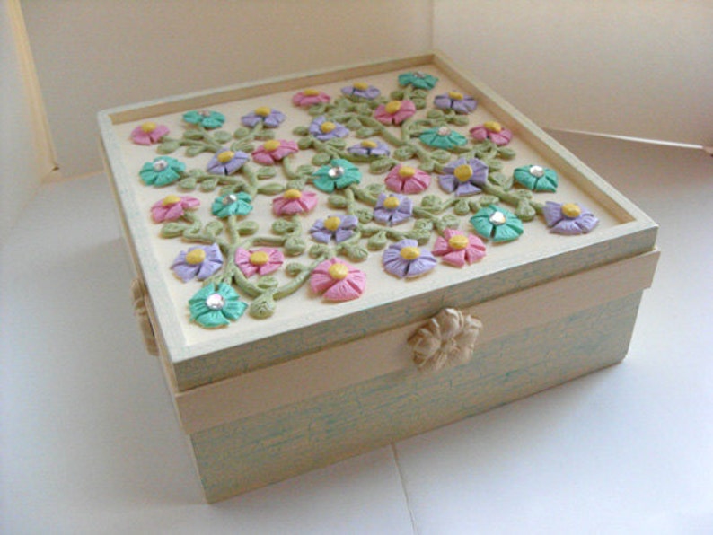 Floral Jewelry Box Daisy Flower Jewelry Box Keepsake Box Etsy