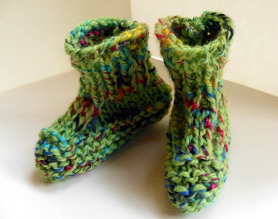Botitas de bebé verdes tejer calcetines del bebé botines de | Etsy España