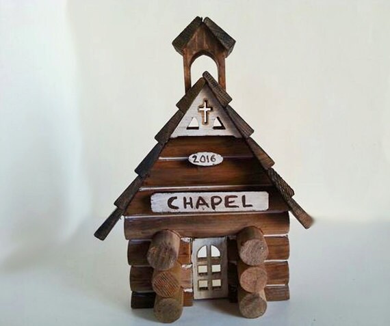 Church Ornament Christmas Church Wedding Chapel Log Cabin Etsy