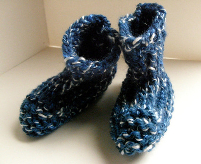 Blue Baby Booties Knit Baby Socks Blue Booties Baby Socks - Etsy