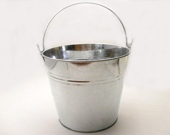 Juego De 6 Mini Cubos De Metal Plateados - Para Plantas, Dulces, Decoración De Mesa, Fiestas (10.5x7.2x10.5 Cm)