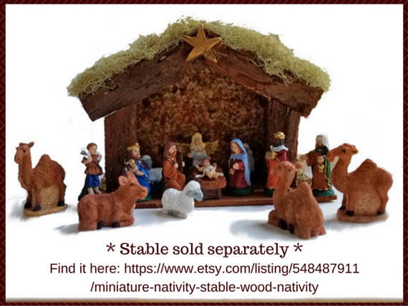 Miniature Nativity Scene Nativity Set Holy Family Creche Etsy