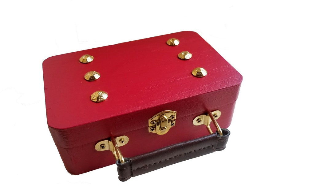 Red Train Case Purse Red Mini Bag Red Wood Purse Red Etsy