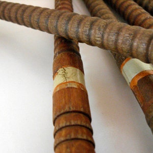 Antique Wood Spool textile quill bobbin, industrial spools, thread organizer, yarn and ribbon organizer, sewing room decor, rustic wedding image 4