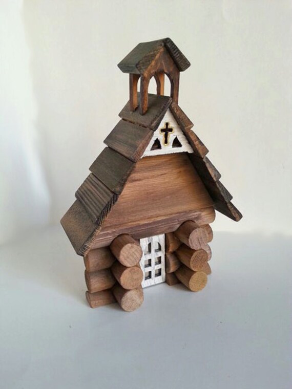 Church Ornament Christmas Church Wedding Chapel Log Cabin Etsy