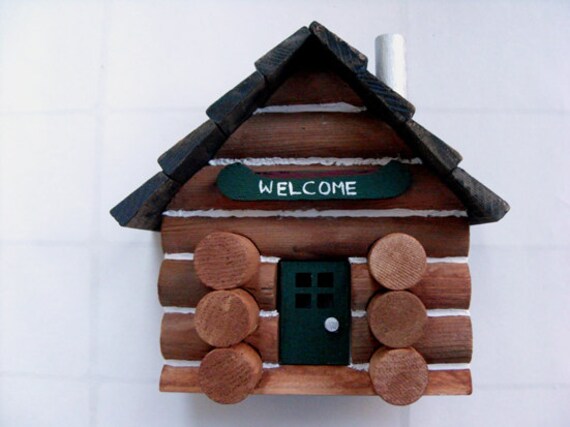 Log Cabin Ornament Christmas Ornament Canoe Welcome Sign Etsy