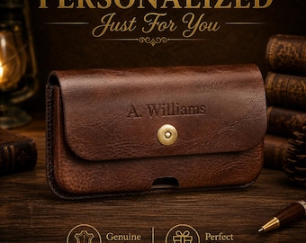 Personalisierte Leder Handytasche, Gürtelclip Fall für iPhone Samsung