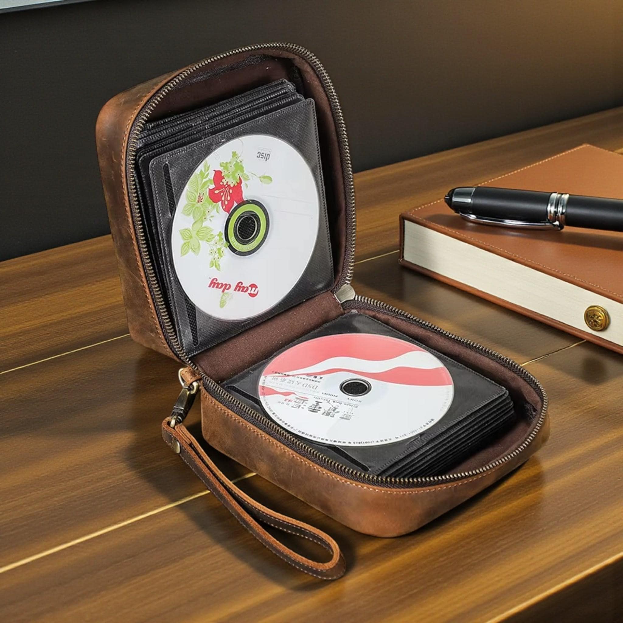 Leather cd dvd case - Etsy 日本