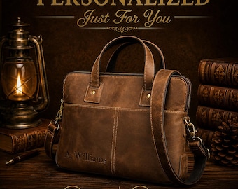 Leder Laptoptasche Name MacBook Aktentasche Geschenk für Papa
